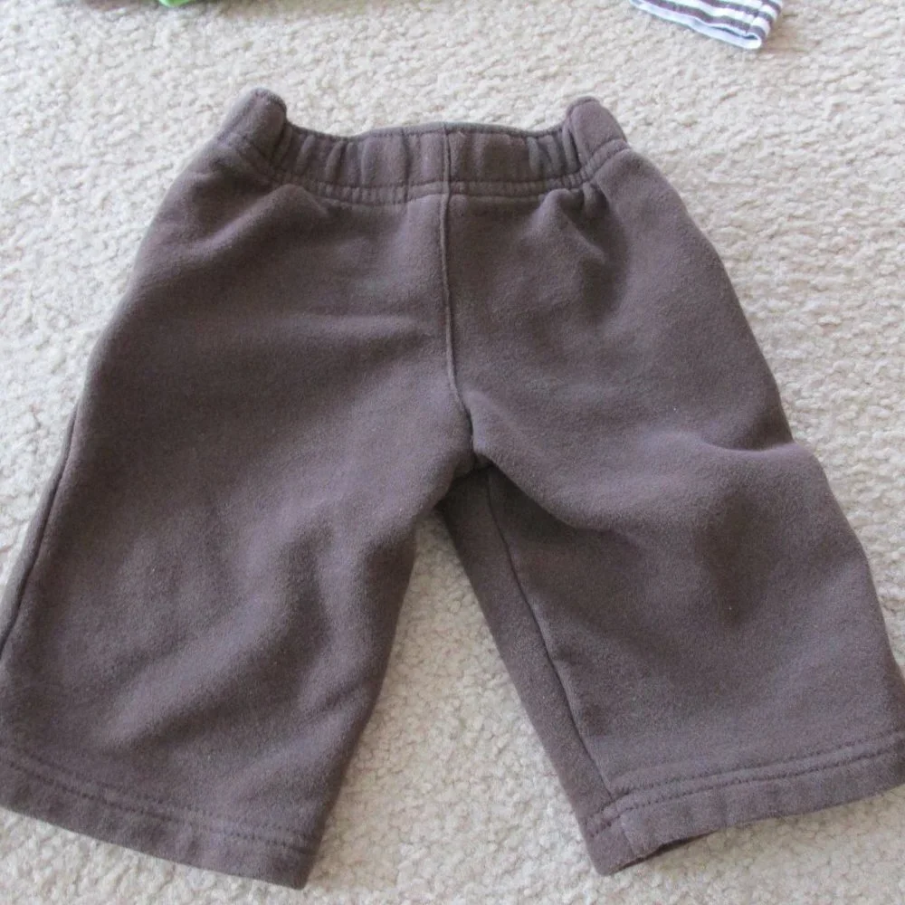Carters 2 Pc Shirt Pants Outfit Boys 6M‎ Brown Green Striped Long Sleeve Bear